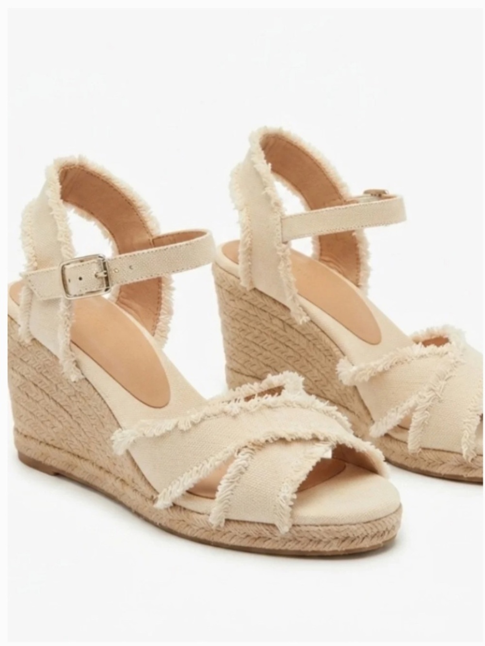 Castaner Bromelia Frayed Crossover Strap Espadrille Wedge